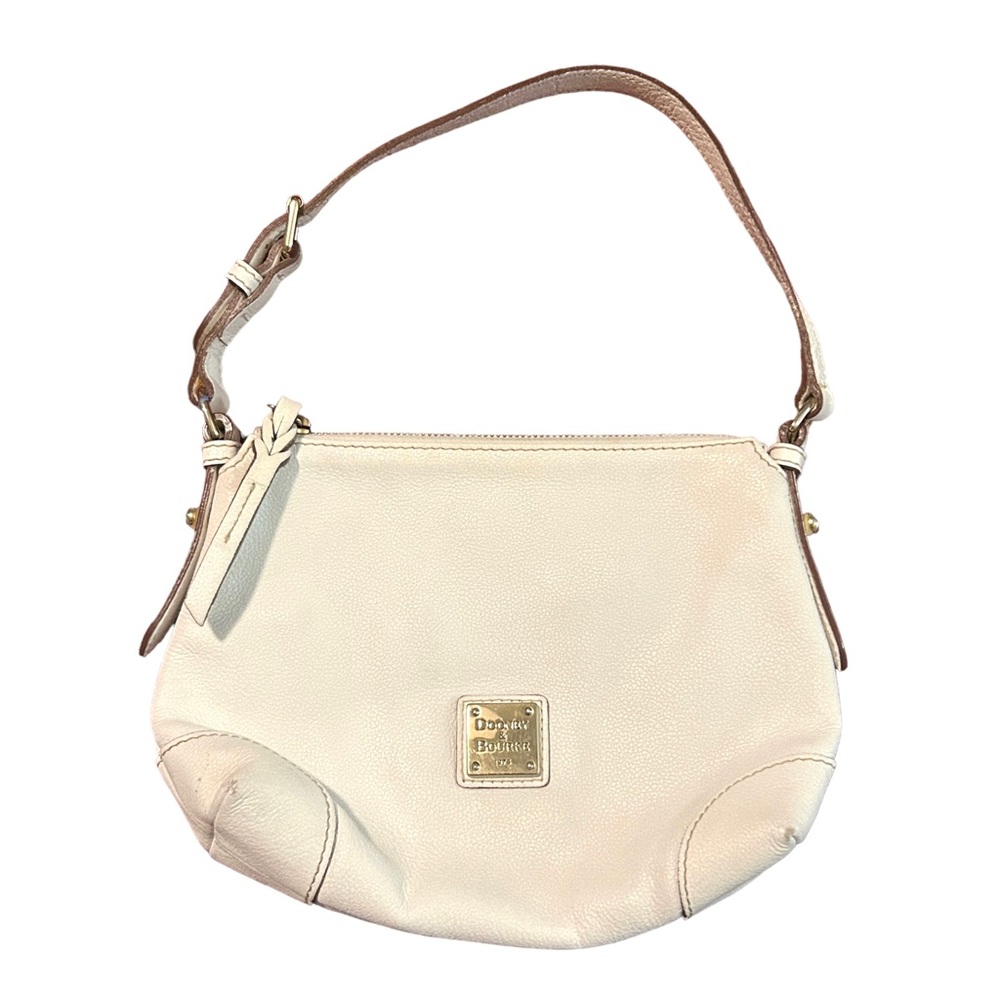 Dooney & Bourke White Pebbled Leather Small Classic Shoulder Bag Handbag Purse